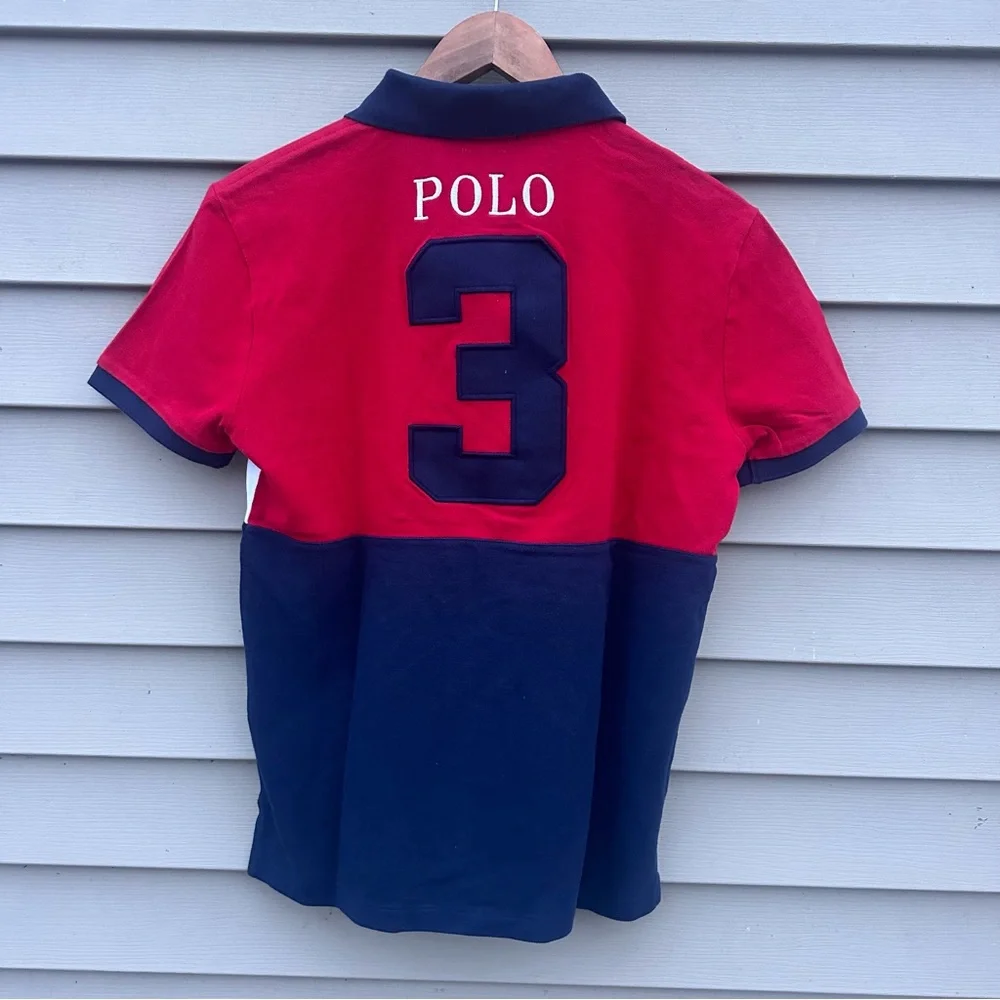 Polo Ralph Lauren Polo Shirt Mens Big Pony Crest 3 Colorblock Slim Fit Small
